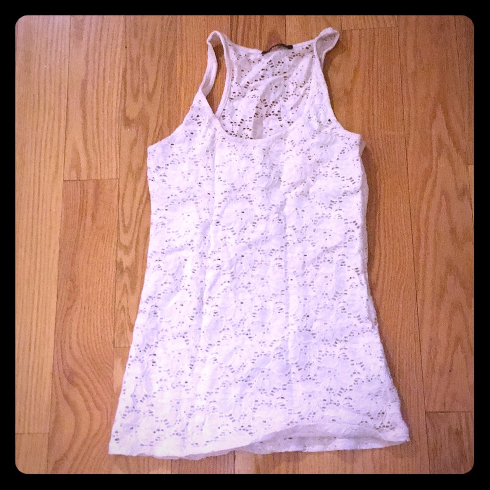 Lace white top